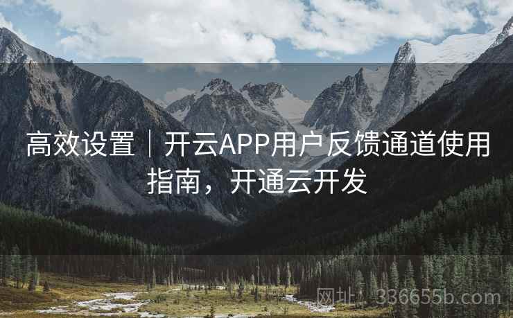 高效设置｜开云APP用户反馈通道使用指南，开通云开发