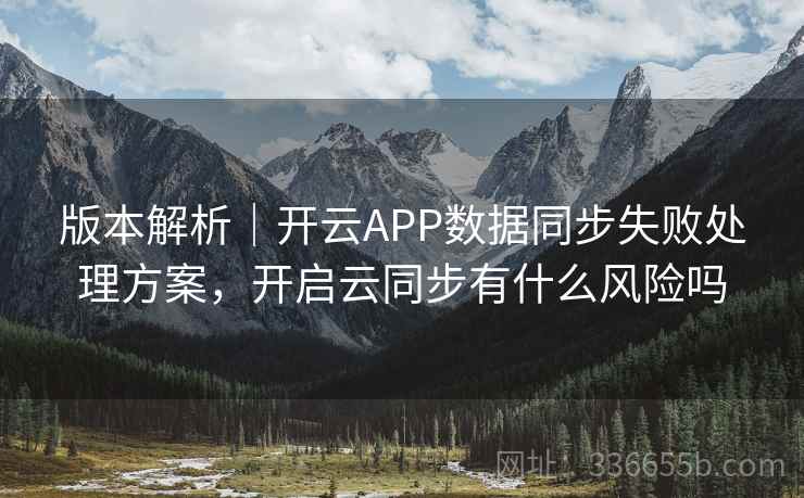 版本解析｜开云APP数据同步失败处理方案，开启云同步有什么风险吗