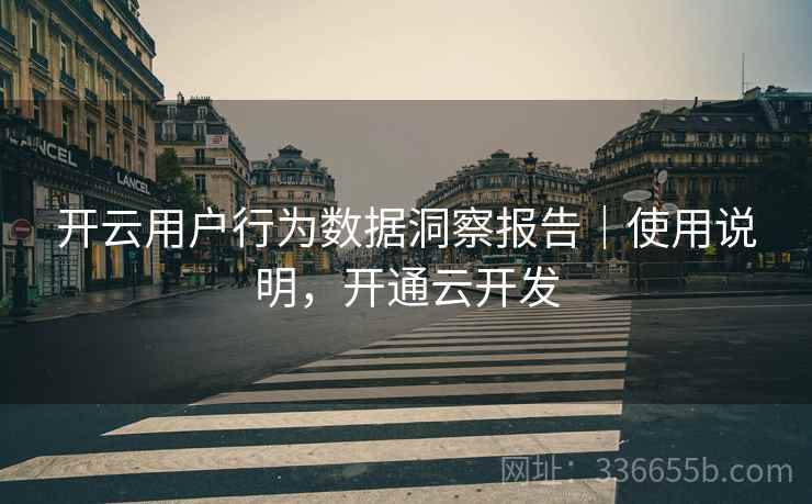 开云用户行为数据洞察报告｜使用说明，开通云开发