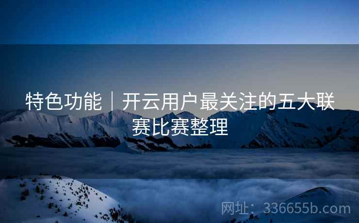 特色功能｜开云用户最关注的五大联赛比赛整理