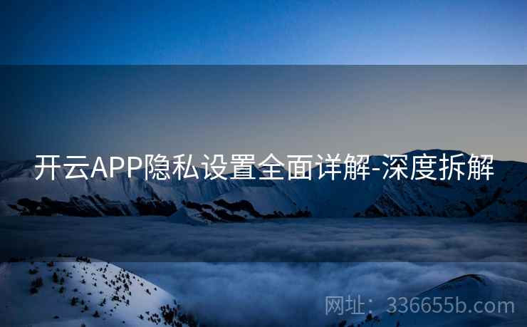 开云APP隐私设置全面详解-深度拆解